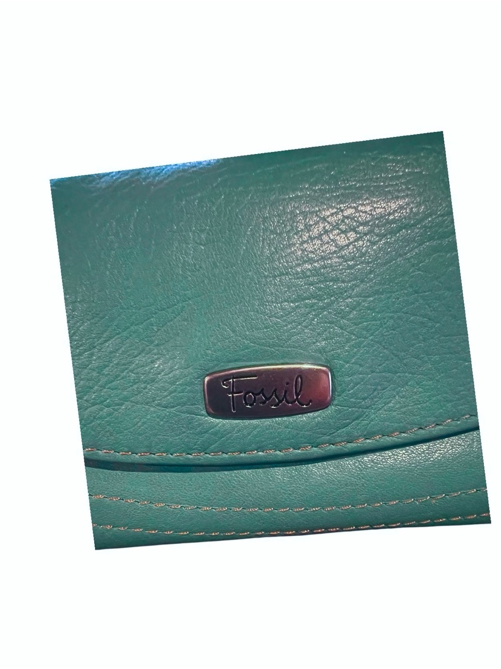 Fossil (2) Leather Turquoise organizer wallets. - Picture 3 of 6